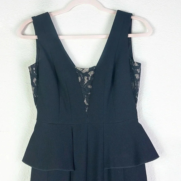 NWT BCBG MAXAZRIA “Silvia” Sleeveless Peplum Black Elegant Maxi Dress Sz 0 - Picture 5 of 16